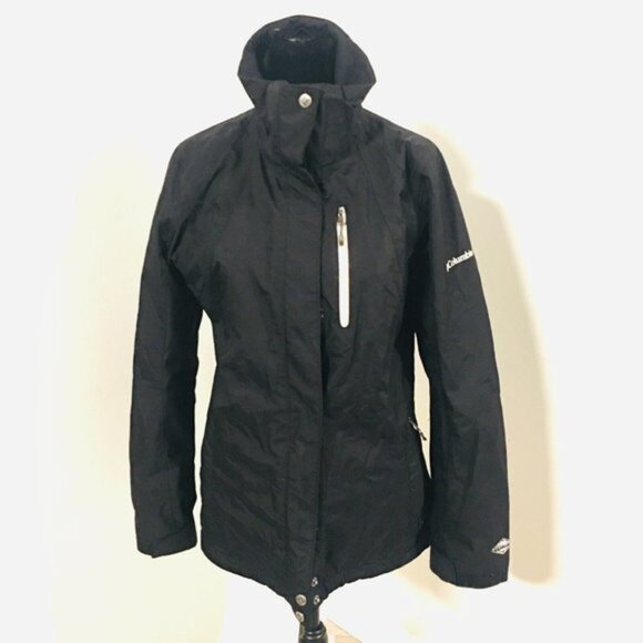 Columbia Jackets & Blazers - COLUMBIA Black Nylon Omni Shield Rain Jacket Windbreaker No Hood Women's Small